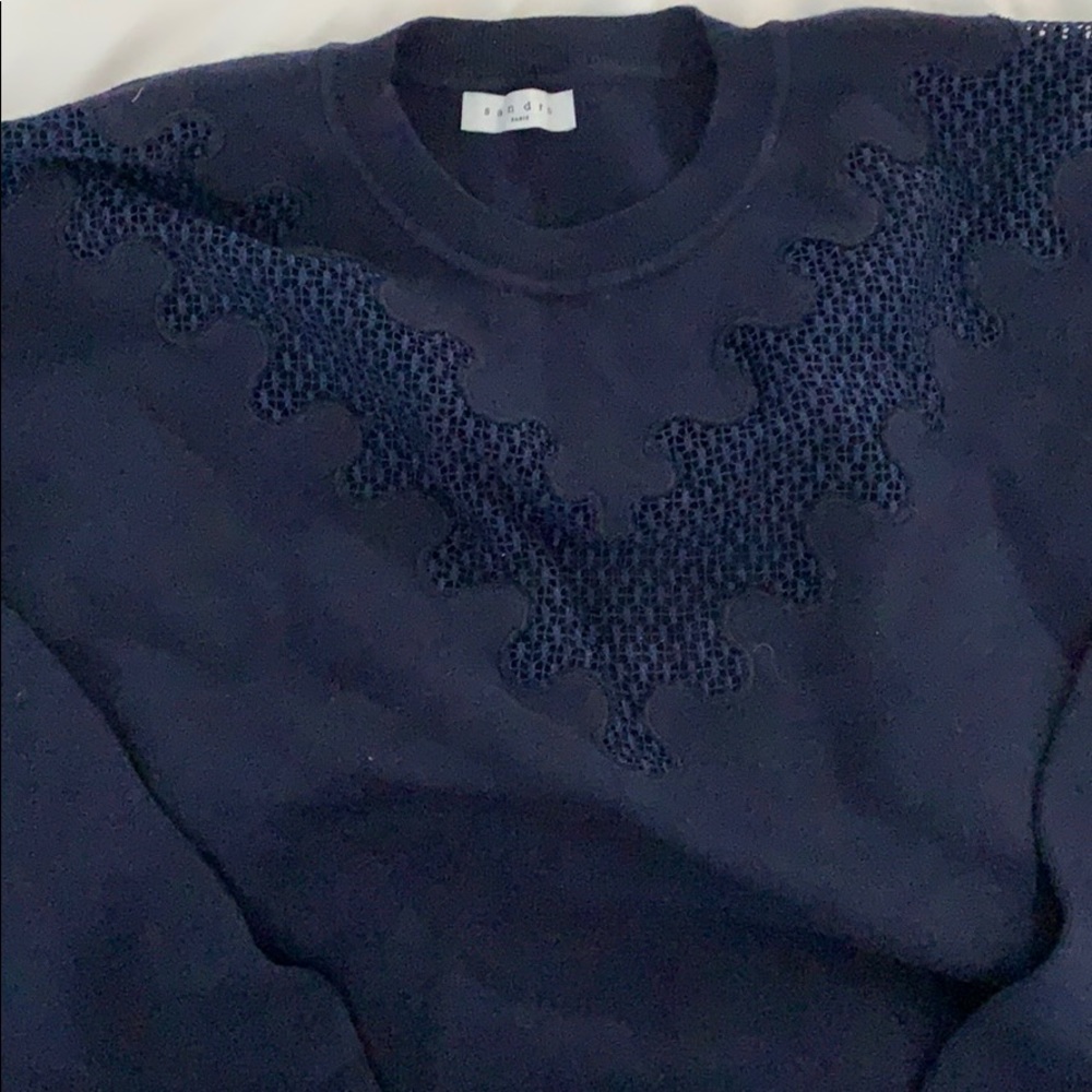Sandro navy knit short sweater